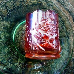 St. Clair carnival glass cherry pattern EC